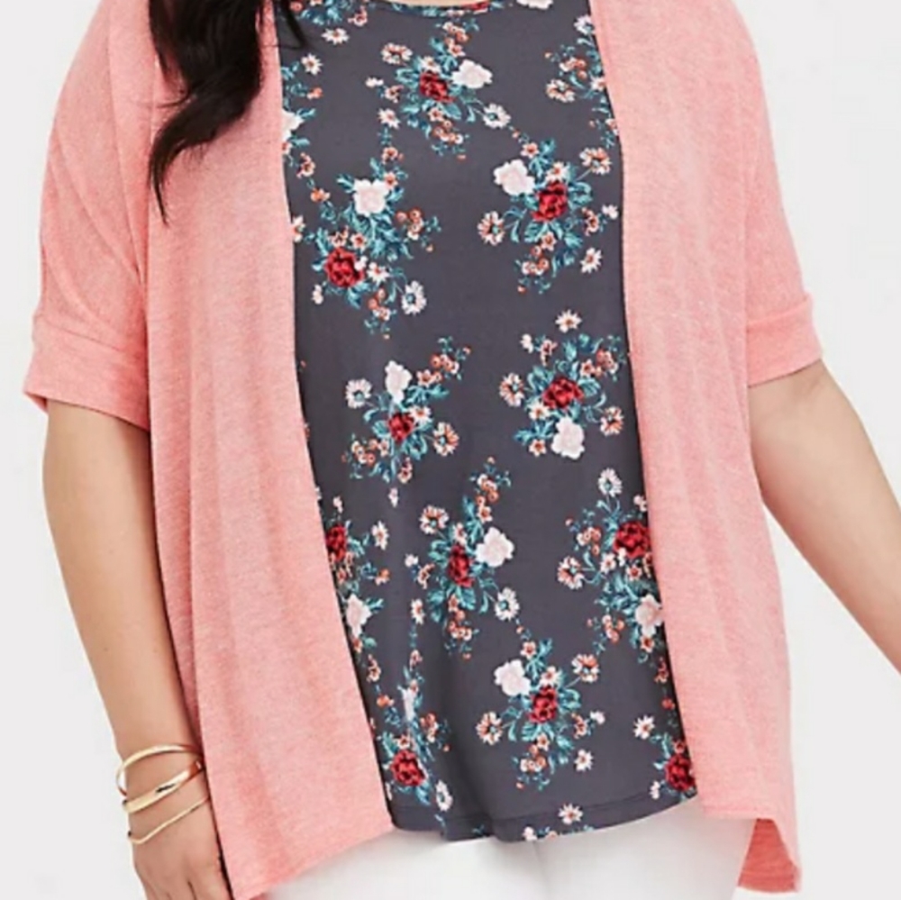 Torrid coral-orange cardigan, size 1